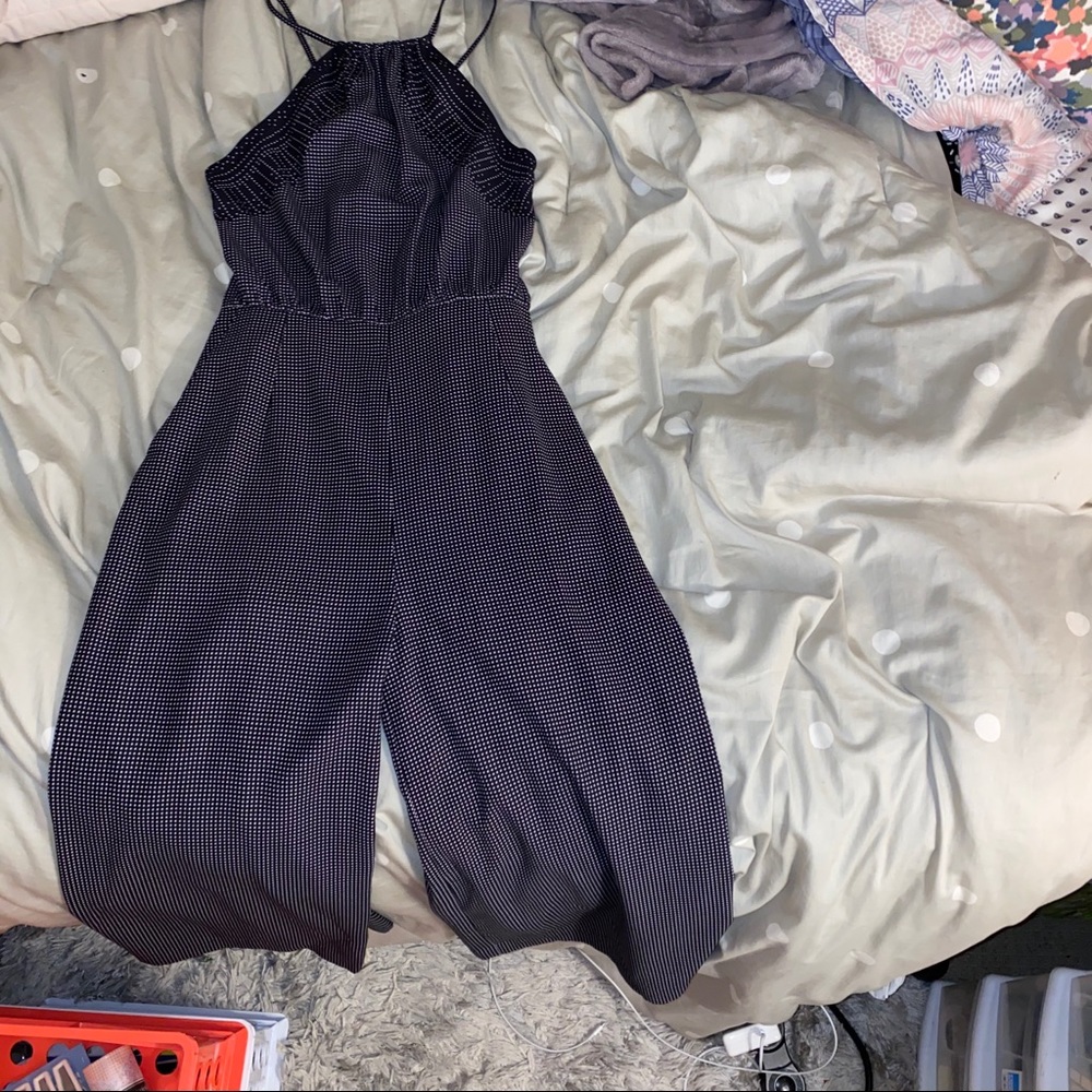 H&M blue polka dot jumpsuit